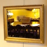 19thc. Gilt Framed Mirror with Floral Relief