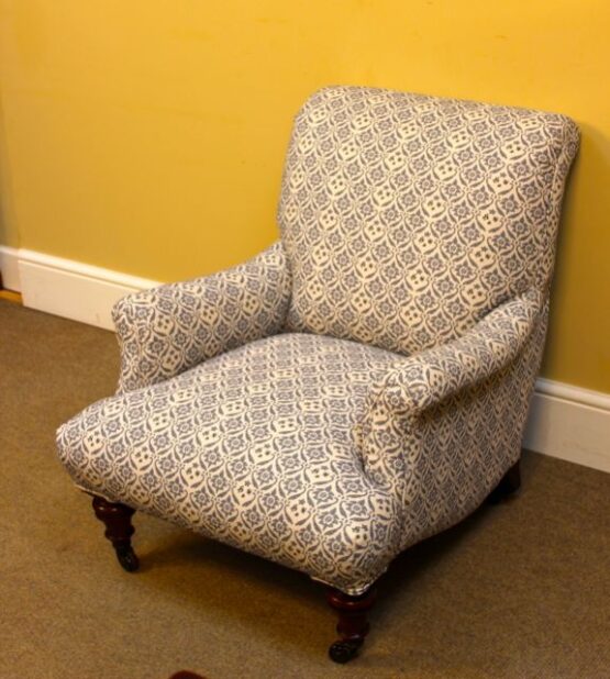 19thc Walnut Howard Style Armchair