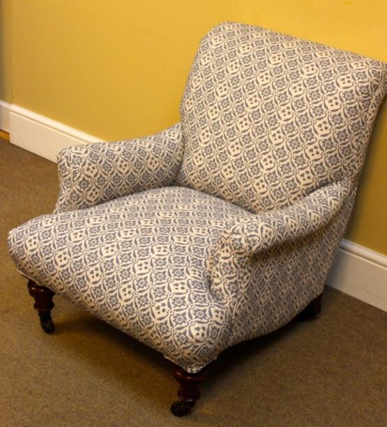 19thc Walnut Howard Style Armchair - Image 2