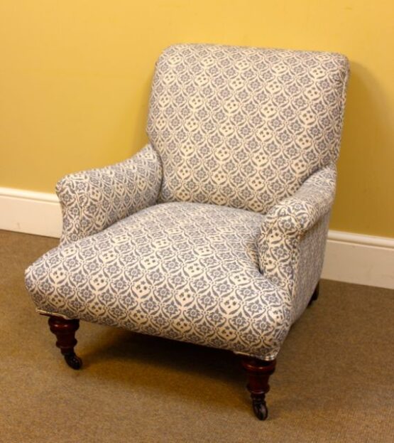19thc Walnut Howard Style Armchair - Image 3