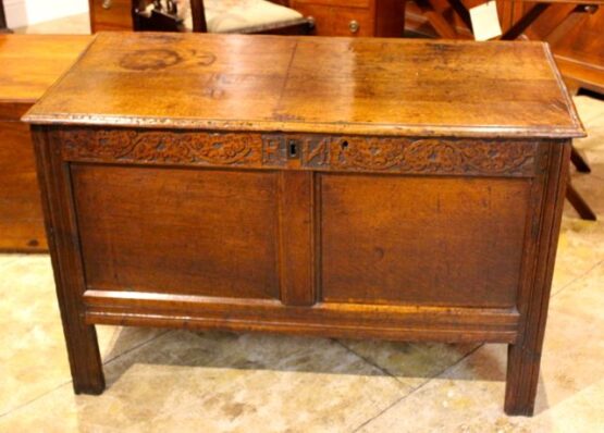 18thc Oak Coffer Chest - Image 2