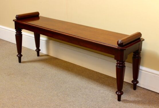 19thc Mahogany Window Seat/Hall Seat