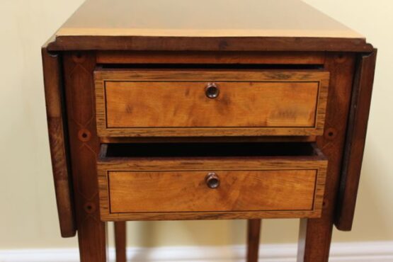 19thc Mahogany And Satin Wood Side Table - Image 3