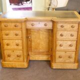 19thc Satin Wood Pedestal Knee Hole Desk - Image 2