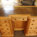 19thc Satin Wood Pedestal Knee Hole Desk - Image 3
