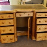 19thc Satin Wood Pedestal Knee Hole Desk - Image 4