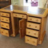 19thc Satin Wood Pedestal Knee Hole Desk - Image 5