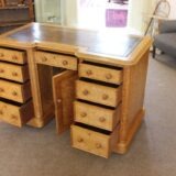 19thc Satin Wood Pedestal Knee Hole Desk - Image 6