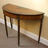 19thc Demi Lune Painted Side Table - Image 2