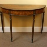 19thc Demi Lune Painted Side Table