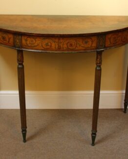 19thc Demi Lune Painted Side Table