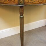 19thc Demi Lune Painted Side Table - Image 4