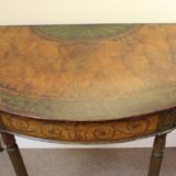 19thc Demi Lune Painted Side Table - Image 5