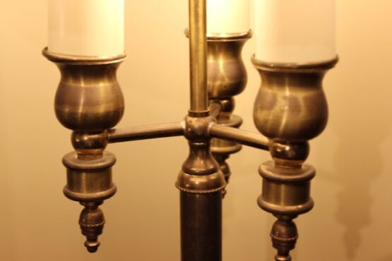 Early 20thc Brass Three Tier Table Lamp - Image 4