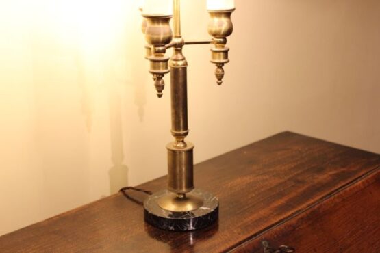 Early 20thc Brass Three Tier Table Lamp - Image 5
