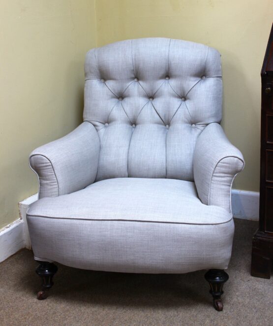 19thc Button Back Armchair - Image 2