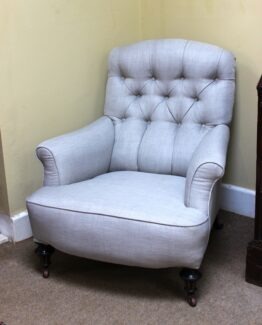 19thc Button Back Armchair