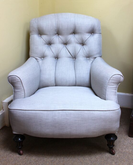 19thc Button Back Armchair - Image 3