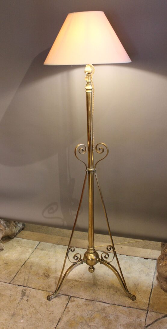 19thc Brass Standard Lamp - Image 2