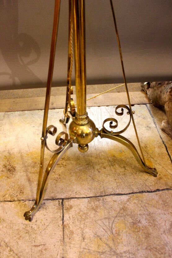 19thc Brass Standard Lamp - Image 4