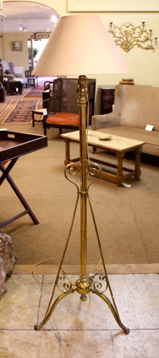 19thc Brass Standard Lamp - Image 5
