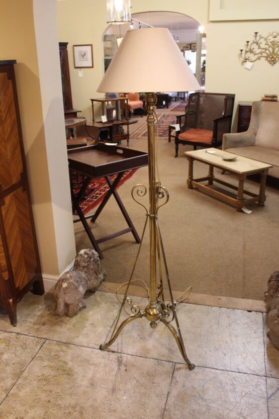 19thc Brass Standard Lamp - Image 6