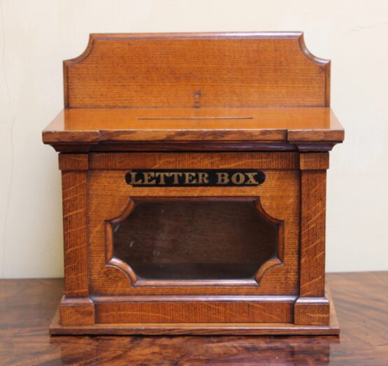 Late 19thc Oak Household Letter Box - Image 2