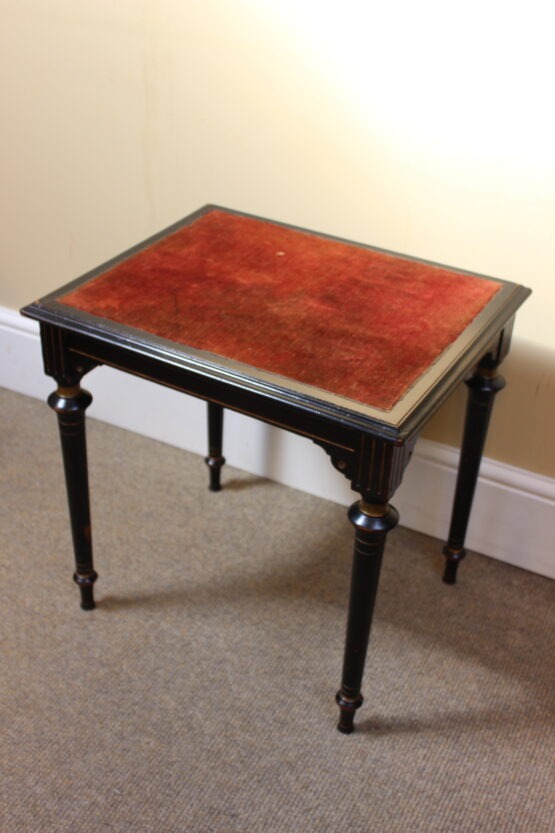 19thc Ebonised Side/Games Table - Image 4