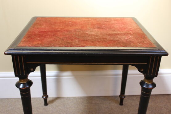 19thc Ebonised Side/Games Table - Image 2
