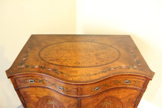 19thc Satin Wood, Serpentine Side Cabinet - Image 5
