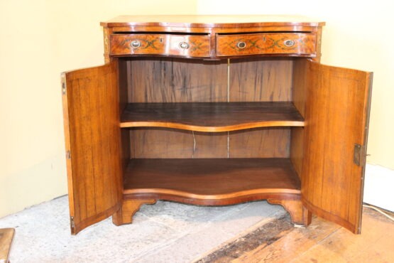 19thc Satin Wood, Serpentine Side Cabinet - Image 2