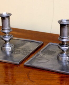 Pair Of Pewter Candle Sticks
