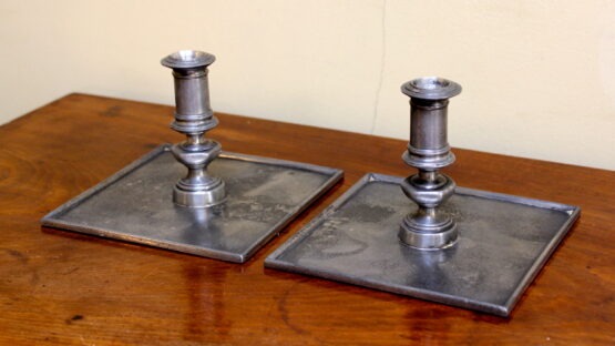 Pair Of Pewter Candle Sticks