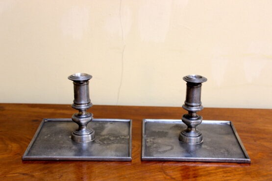 Pair Of Pewter Candle Sticks - Image 2