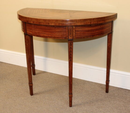 C1800 Georgian Satin Wood Card Table - Image 2