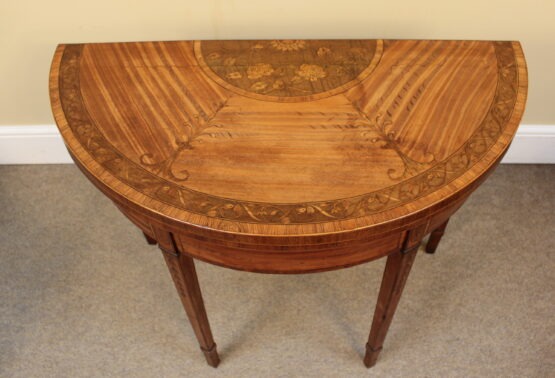 C1800 Georgian Satin Wood Card Table - Image 5