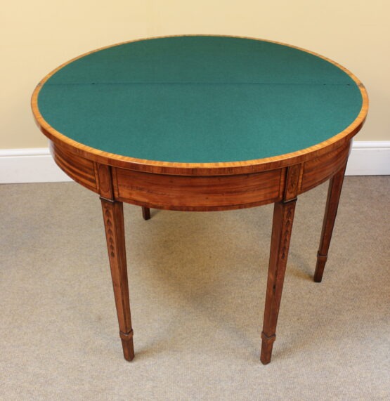 C1800 Georgian Satin Wood Card Table - Image 6